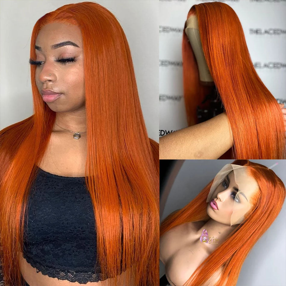 Ginger Orange Lace Front Wigs Human Hair - Image 2
